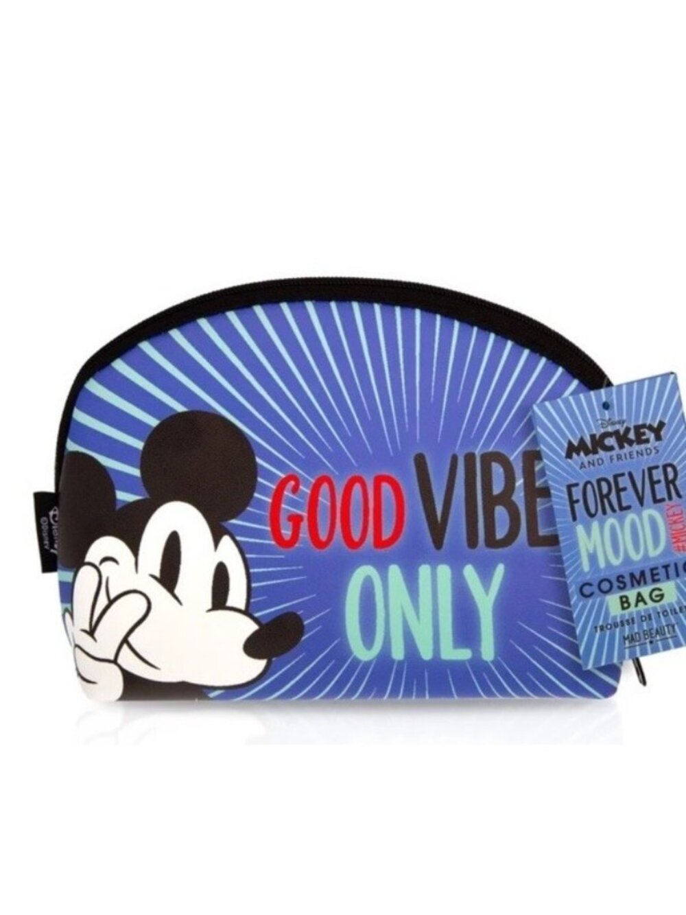 Mickey Mouse Good Vibes Only Cosmetic Bag Disney X Mad Beauty Forever Mood NWT